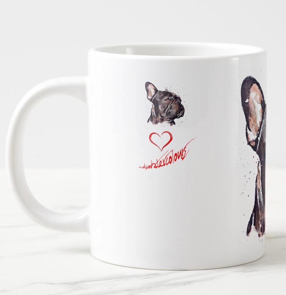French Bulldog Version II Ceramic Mug 15oz | Dog Lover Gift | Edswatercolours