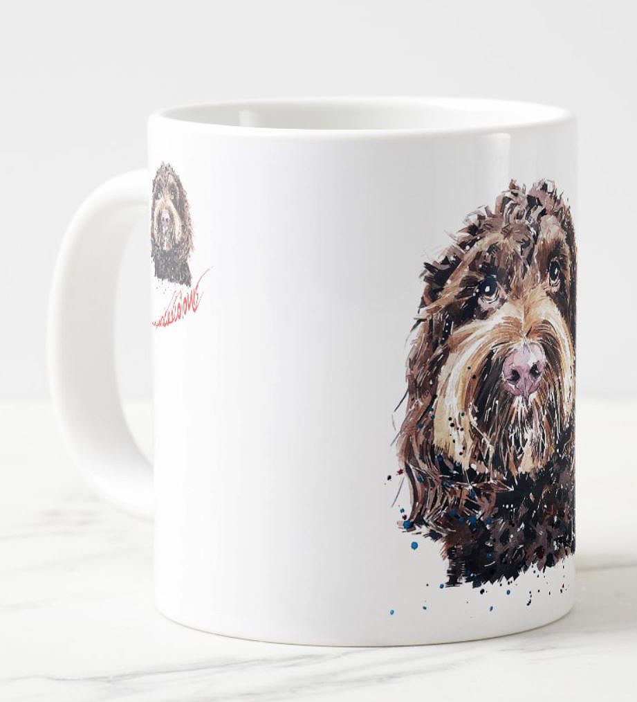 Chocolate Cockapoo Ceramic Mug 15oz | Dog Lover Gift | Edswatercolours