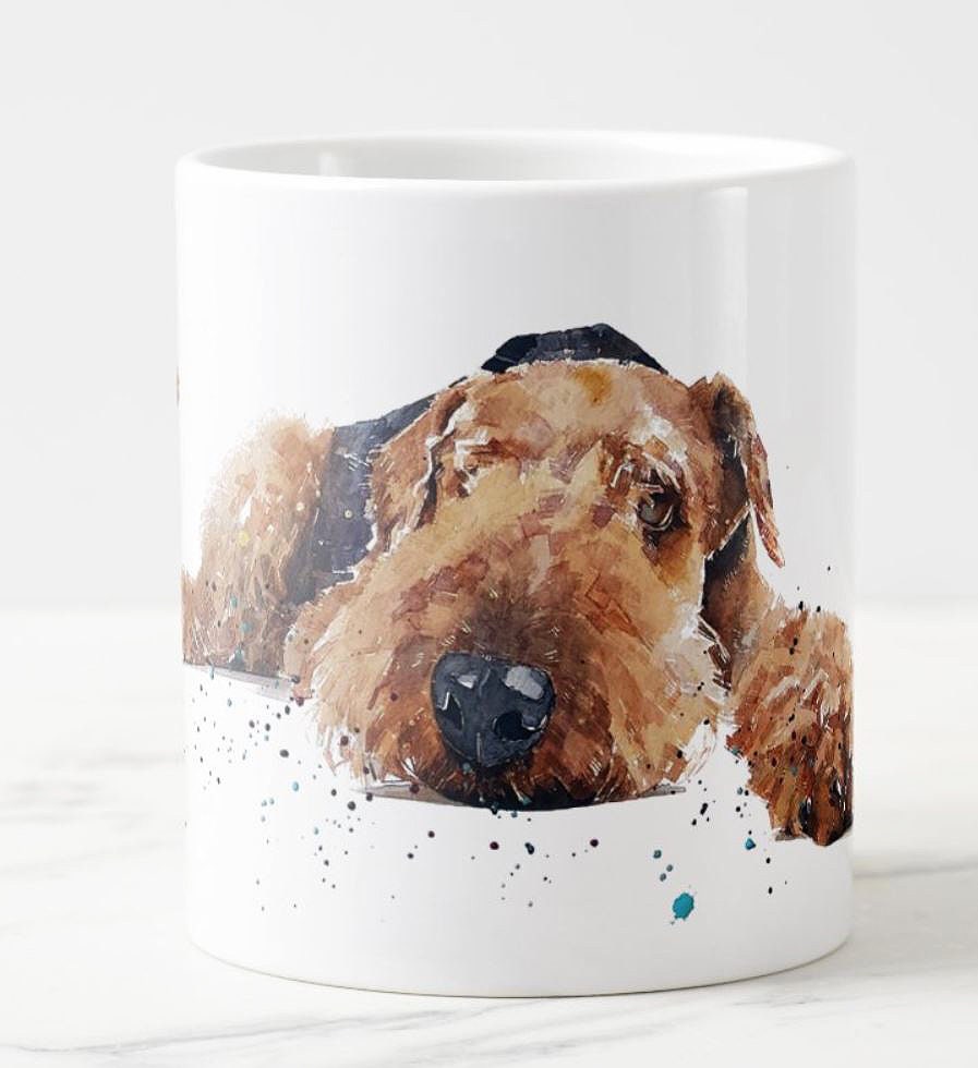 Airedale Terrier Ceramic Mug 15oz | Dog Lover Gift | Edswatercolours