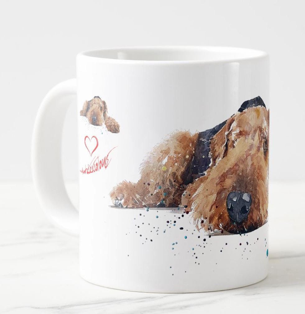 Airedale Terrier Ceramic Mug 15oz | Dog Lover Gift | Edswatercolours