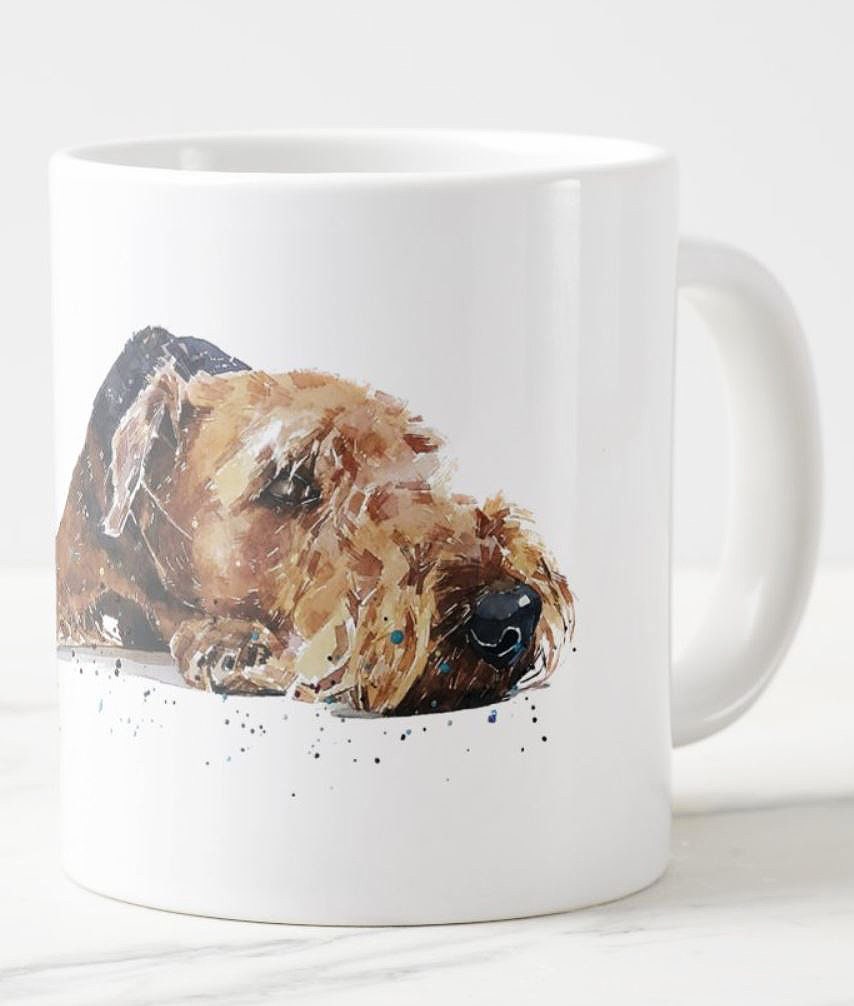 Airedale Terrier Version II Ceramic Mug 15oz | Dog Lover Gift | Edswatercolours