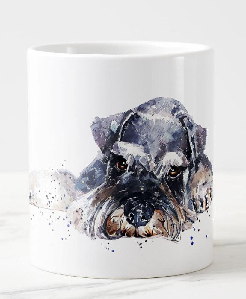 Schnauzer Ceramic Mug 15oz | Dog Lover Gift | Edswatercolours