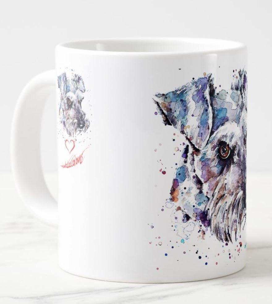 Schnauzer Version V Ceramic Mug 15oz | Dog Lover Gift | Edswatercolours