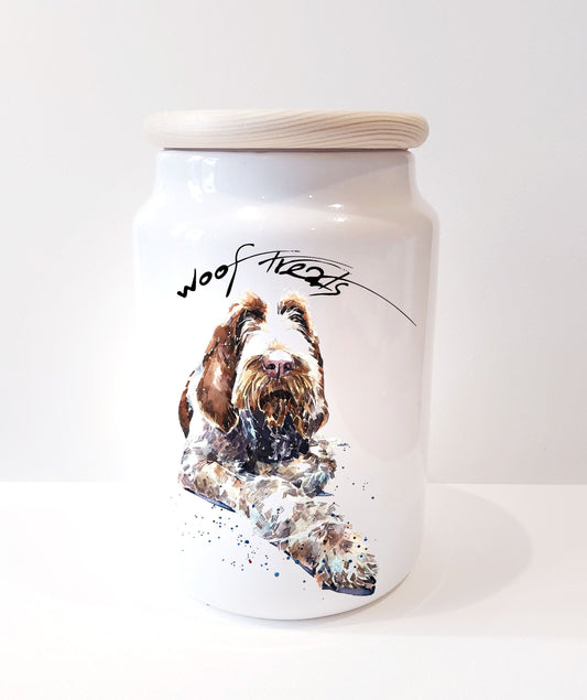 Spinone Italiano Ceramic Treats Jar | Dog Treat Canister | Edswatercolours