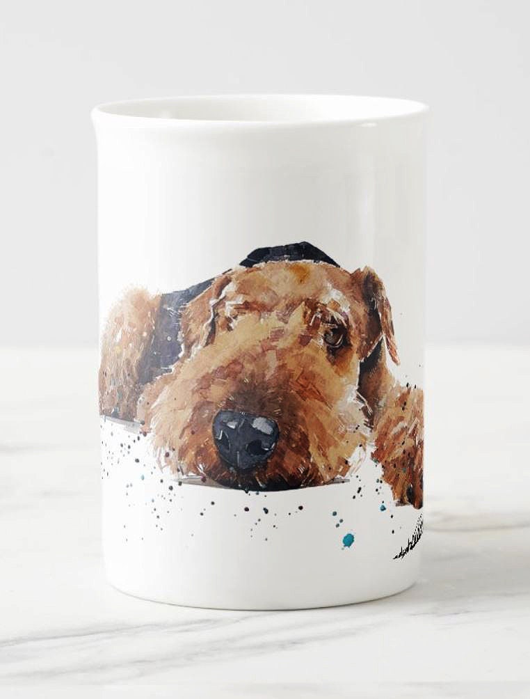 Airedale Terrier Windsor Fine Bone China Mug 10oz | Dog Lover Gift | Edswatercolours