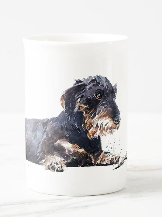 Wirehaired Dachshund II Windsor Fine Bone China Mug 10oz | Dog Lover Gift | Edswatercolours