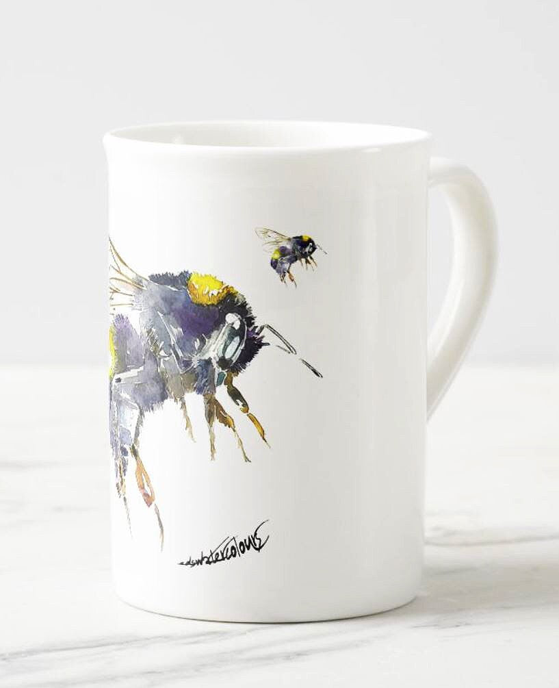 Bee Windsor Fine Bone China Mug 10oz | Gift | Edswatercolours