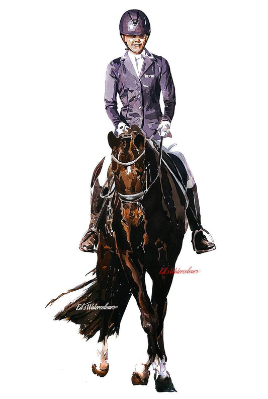Dressage Equestrian| Horse Art Print | Edswatercolours