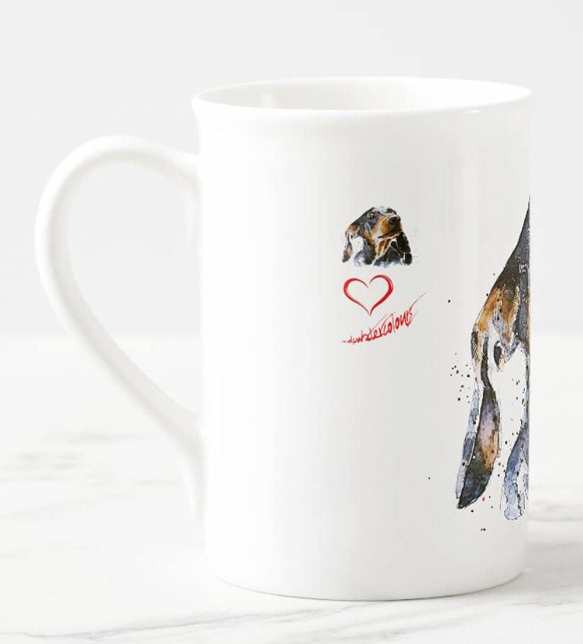 Black and Tan Dachshund Windsor Fine Bone China Mug 10oz | Dog Lover Gift | Edswatercolours