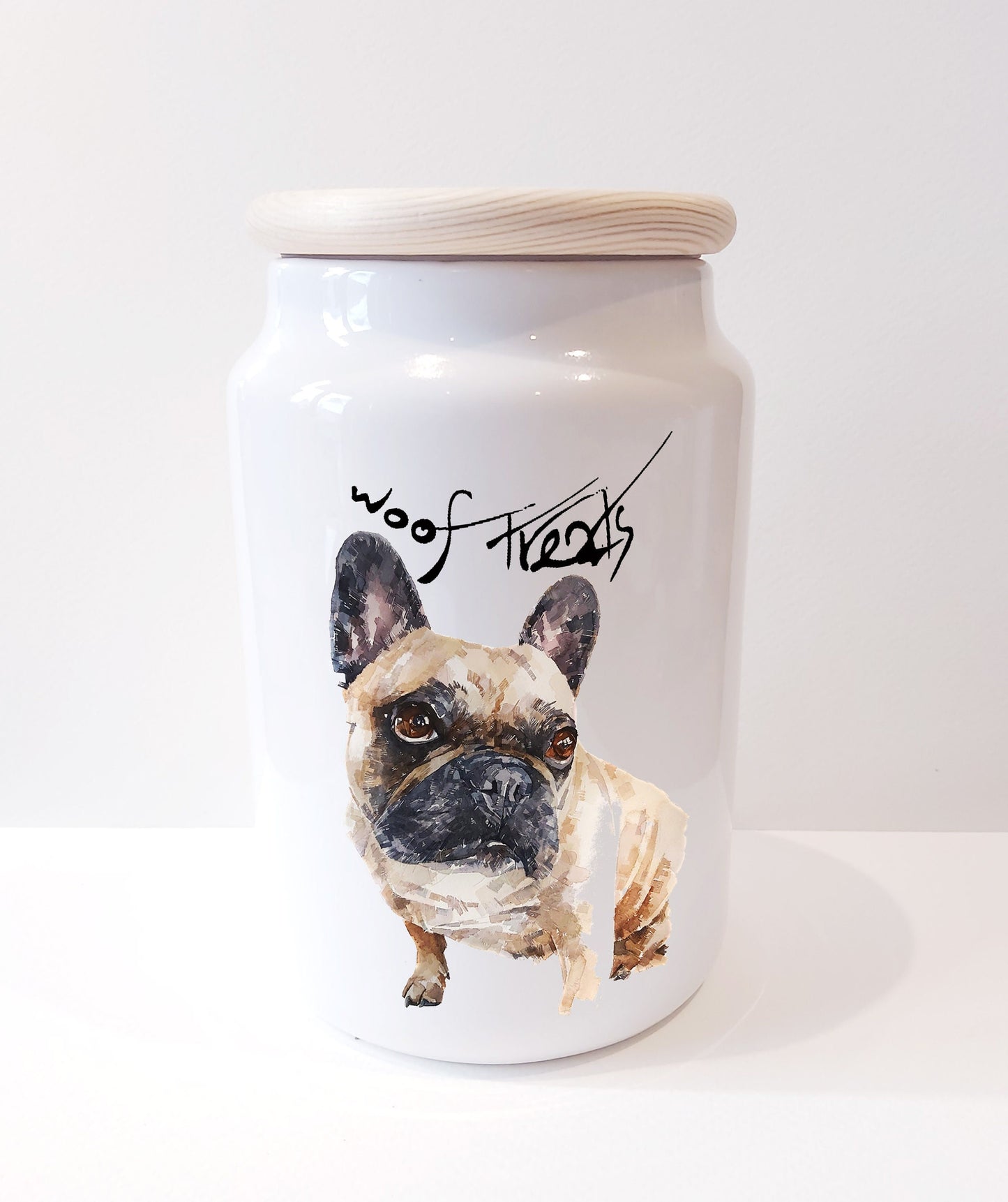 French Bulldog 2 Ceramic Treats Jar | Dog Treat Canister | Edswatercolours