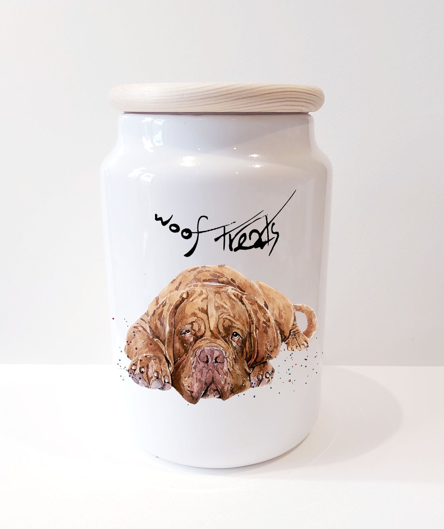 Dogue de Bordeaux Ceramic Treats Jar | Dog Treat Canister | Edswatercolours