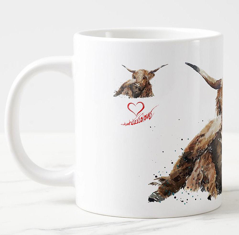 Highland Cow Version II Ceramic Mug 15oz | Cow Lover Gift | Edswatercolours