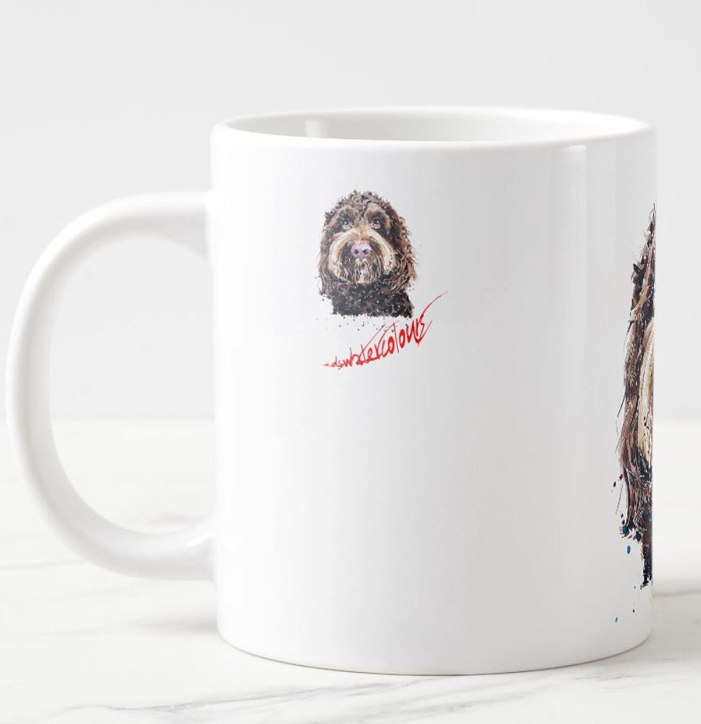 Chocolate Cockapoo Ceramic Mug 15oz | Dog Lover Gift | Edswatercolours