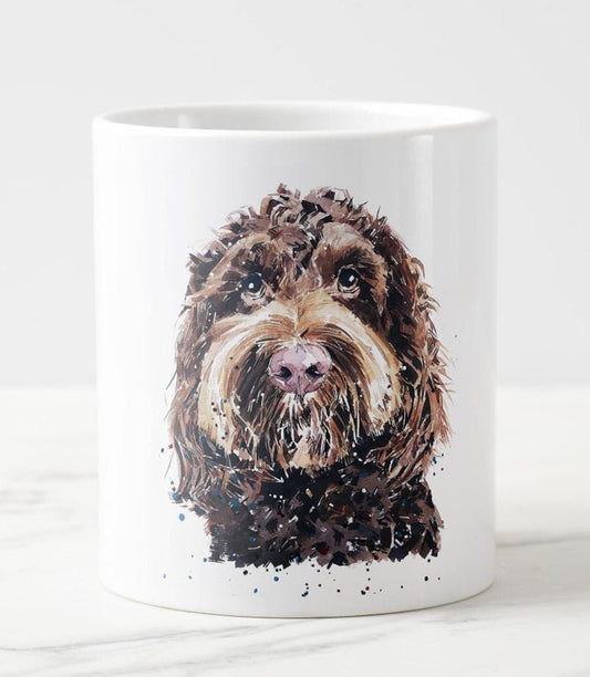 Chocolate Cockapoo Ceramic Mug 15oz | Dog Lover Gift | Edswatercolours