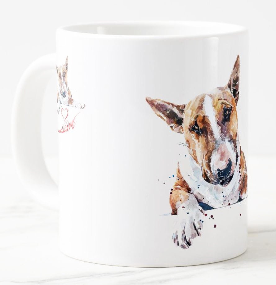 Bull Terrier Version III Ceramic Mug 15oz | Dog Lover Gift | Edswatercolours