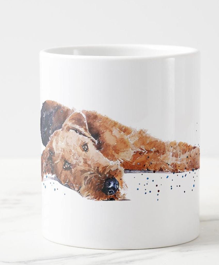 Airedale Terrier Version III Ceramic Mug 15oz | Dog Lover Gift | Edswatercolours