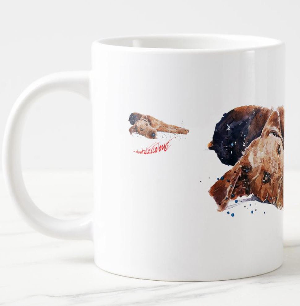 Airedale Terrier Version III Ceramic Mug 15oz | Dog Lover Gift | Edswatercolours