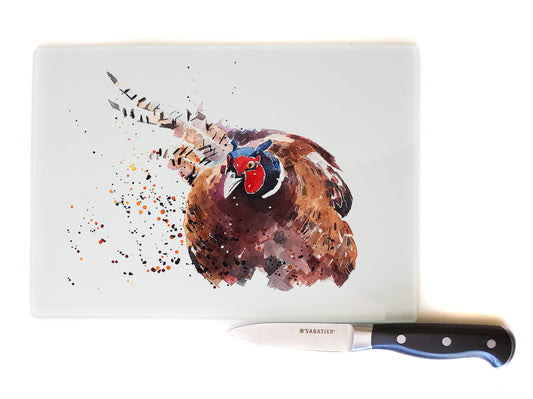 Pheasant Chopping Board | Bird Gift | EdsWatercolours