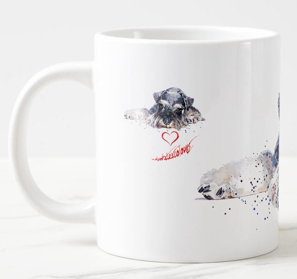 Schnauzer Ceramic Mug 15oz | Dog Lover Gift | Edswatercolours