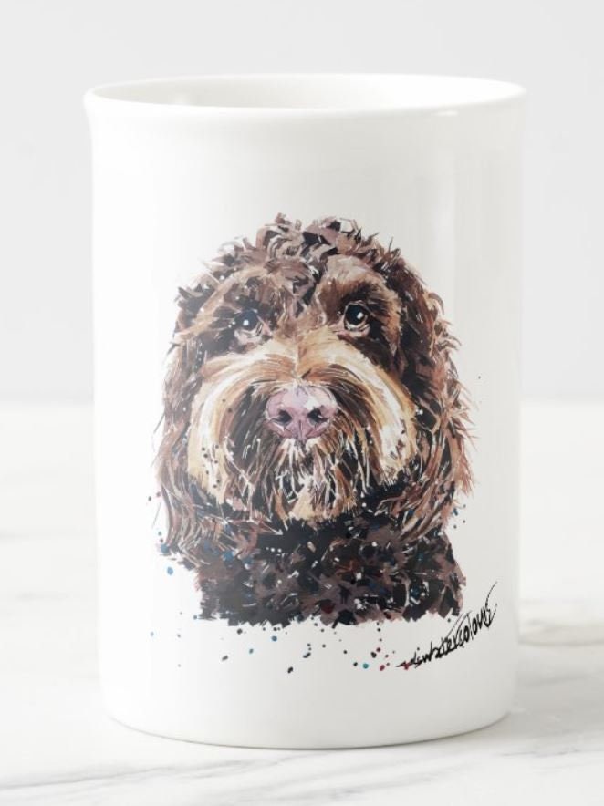 Chocolate Cockapoo Windsor Fine Bone China Mug 10oz | Dog Lover Gift | Edswatercolours