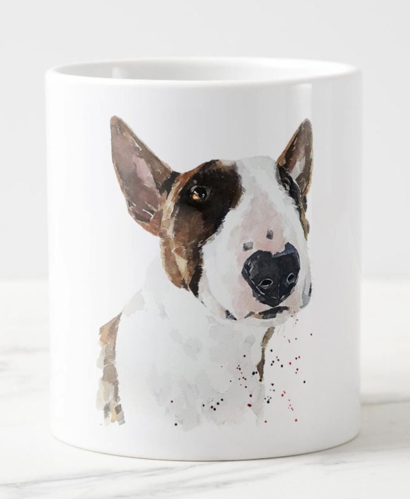 Bull Terrier Version II Ceramic Mug 15oz | Dog Lover Gift | Edswatercolours