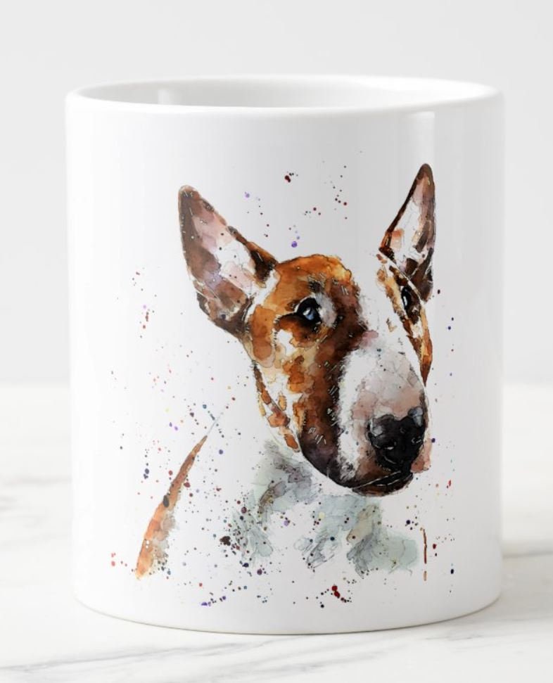 Bull Terrier Ceramic Mug 15oz | Dog Lover Gift | Edswatercolours