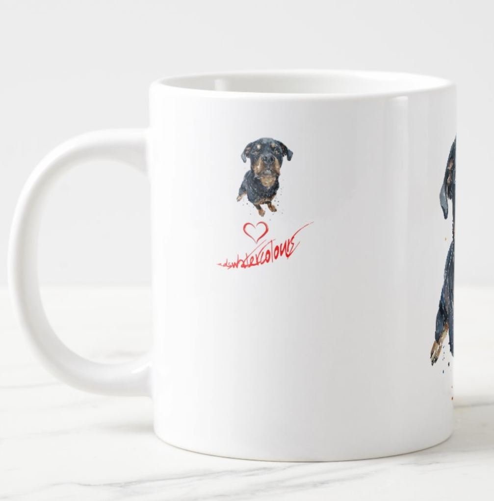 Rottweiler Version III Ceramic Mug 15oz | Dog Lover Gift | Edswatercolours
