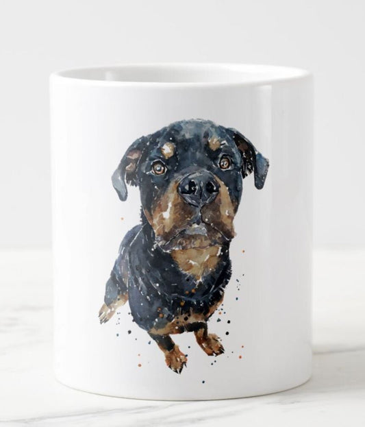 Rottweiler Version III Ceramic Mug 15oz | Dog Lover Gift | Edswatercolours