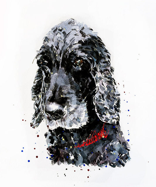 Black Cocker Spaniel " Print Watercolour. Cocker Spaniel art,Cocker Spaniel watercolour,Cocker Spaniel watercolor,Cocker Spaniel art print