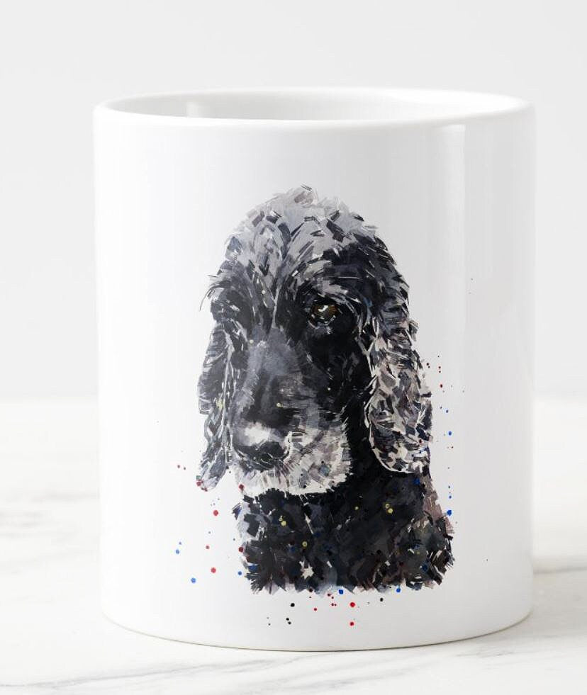 Black Cocker Spaniel Ceramic Mug 15oz | Dog Lover Gift | Edswatercolours