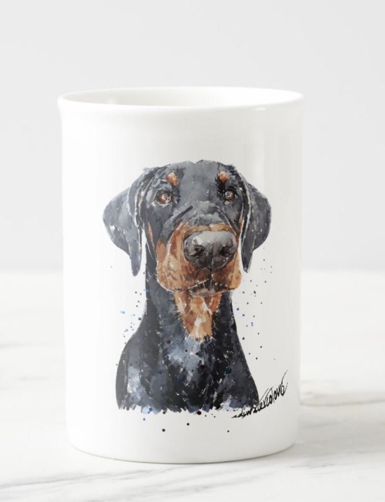 Doberman Windsor Fine Bone China Mug 10oz | Dog Lover Gift | Edswatercolours