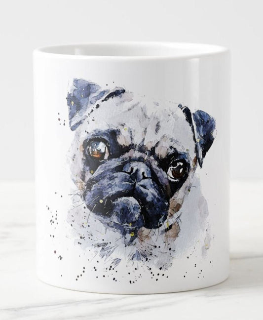 Pug Ceramic Mug 15oz | Dog Lover Gift | Edswatercolours