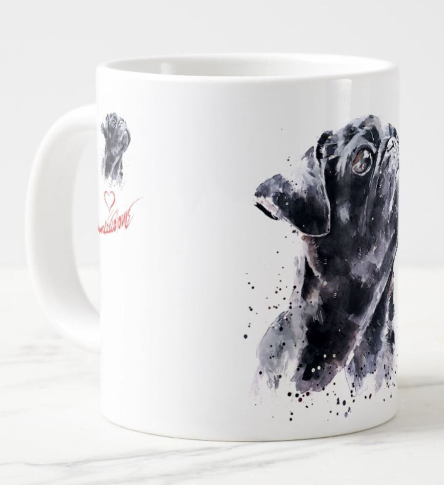 Pug Version II Ceramic Mug 15oz | Dog Lover Gift | Edswatercolours