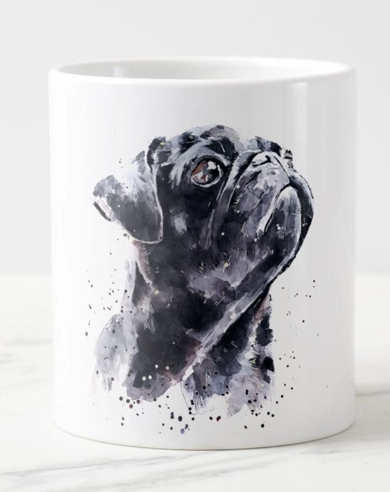 Pug Version II Ceramic Mug 15oz | Dog Lover Gift | Edswatercolours