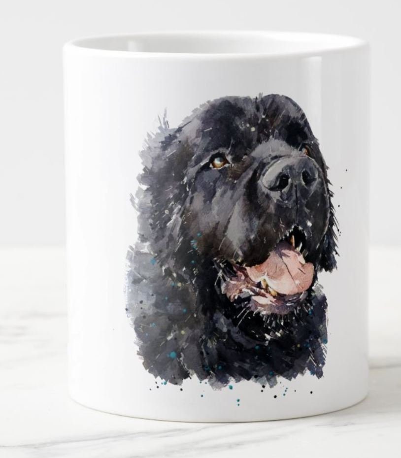 Newfoundland Dog Ceramic Mug 15oz | Dog Lover Gift | Edswatercolours
