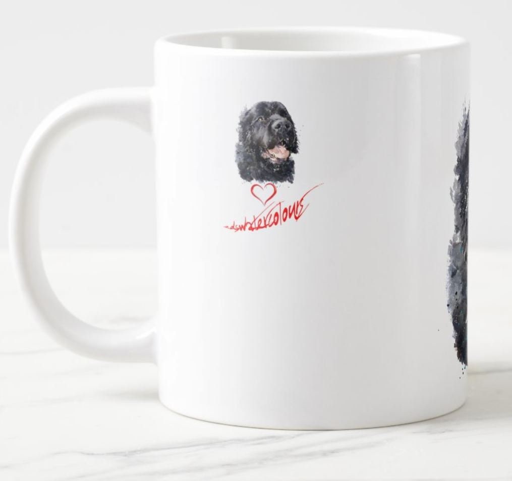 Newfoundland Dog Ceramic Mug 15oz | Dog Lover Gift | Edswatercolours