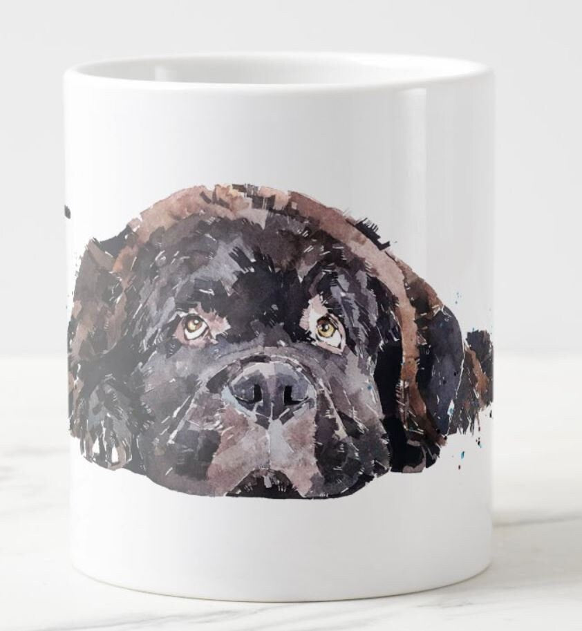 Newfoundland Dog Version II Ceramic Mug 15oz | Dog Lover Gift | Edswatercolours