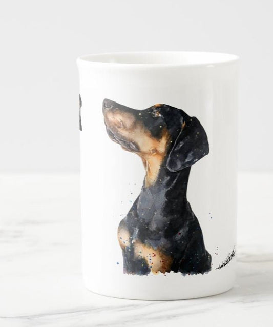 Doberman Regal Windsor Fine Bone China Mug 10oz | Dog Lover Gift | Edswatercolours