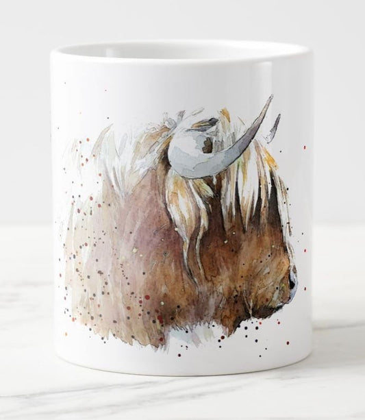 Highland Cow Version IV Ceramic Mug 15oz | Cow Lover Gift | Edswatercolours