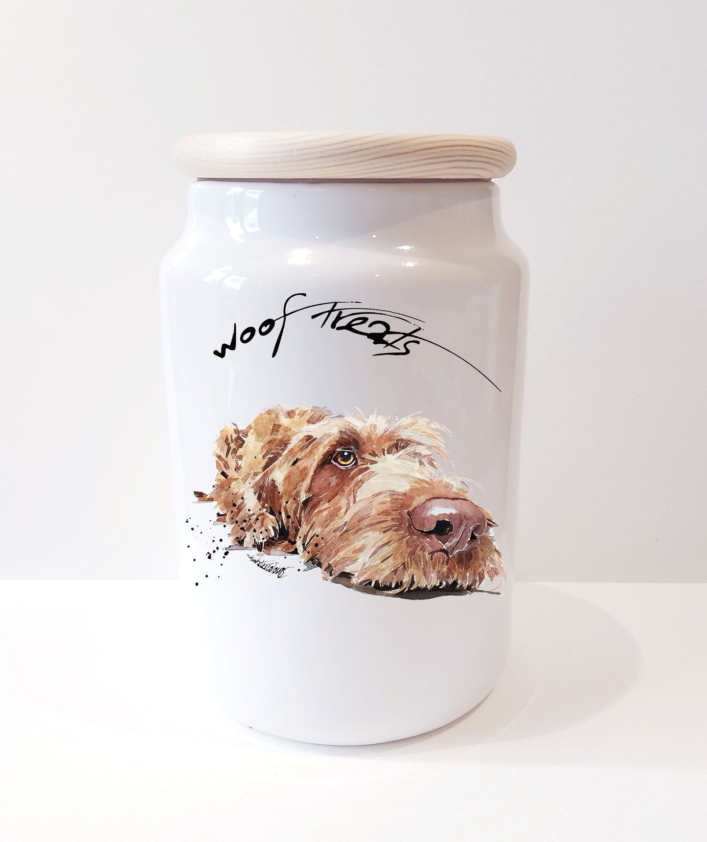 Wirehaired Vizsla Ceramic Treats Jar | Dog Treat Canister | Edswatercolours