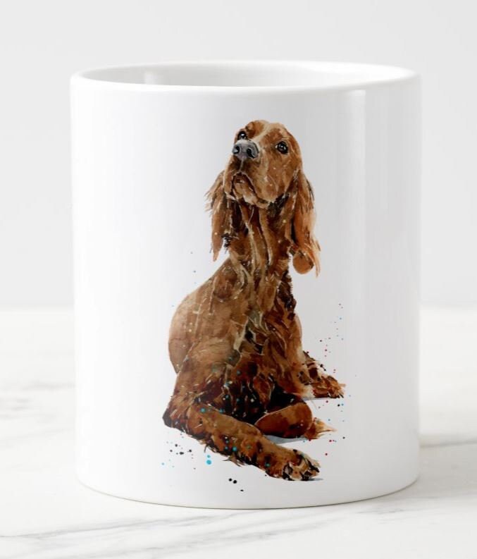 Red Setter Version II Ceramic Mug 15oz | Dog Lover Gift | Edswatercolours