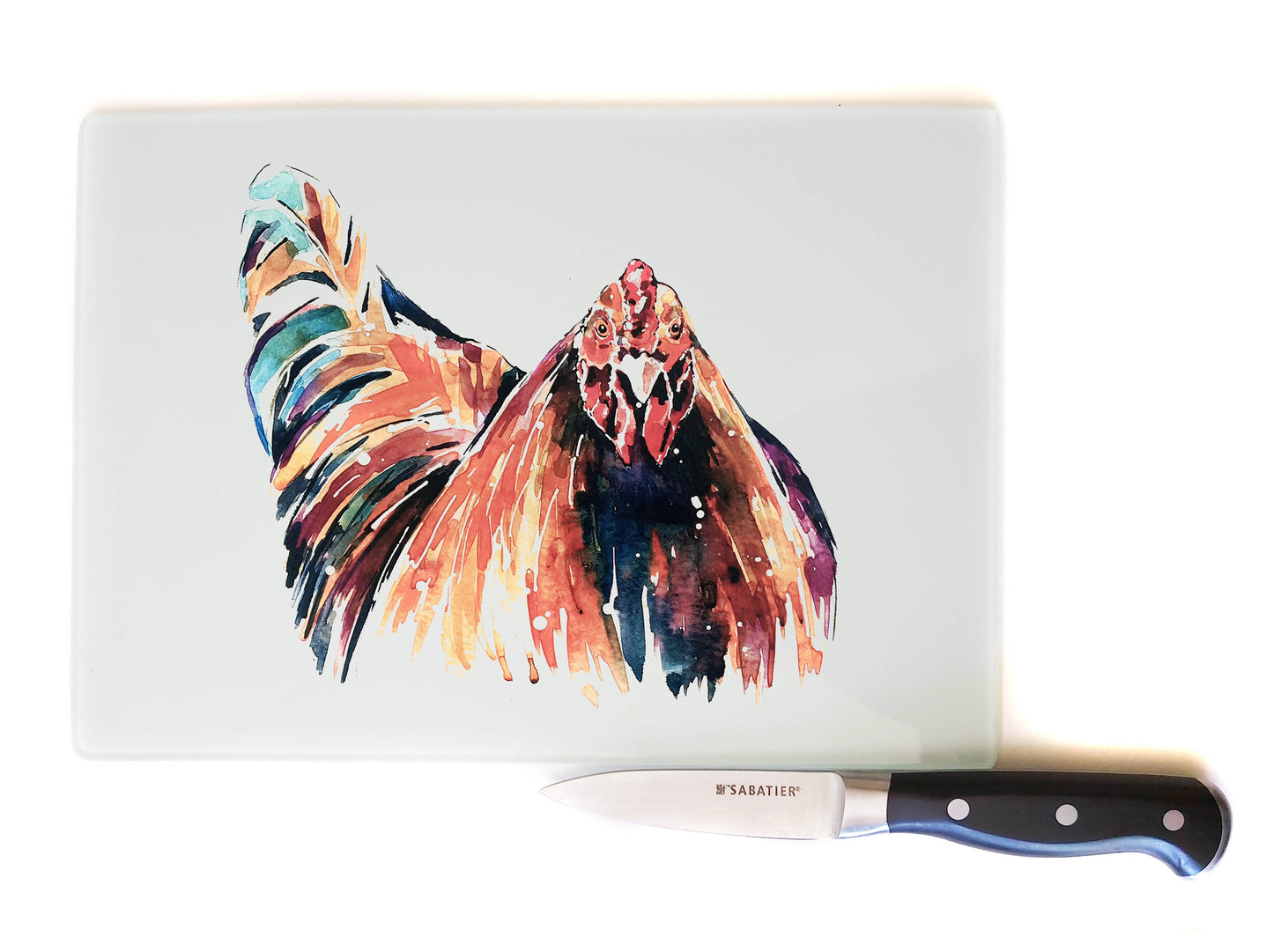 Big Red Chicken Chopping Board | Bird Gift | EdsWatercolours