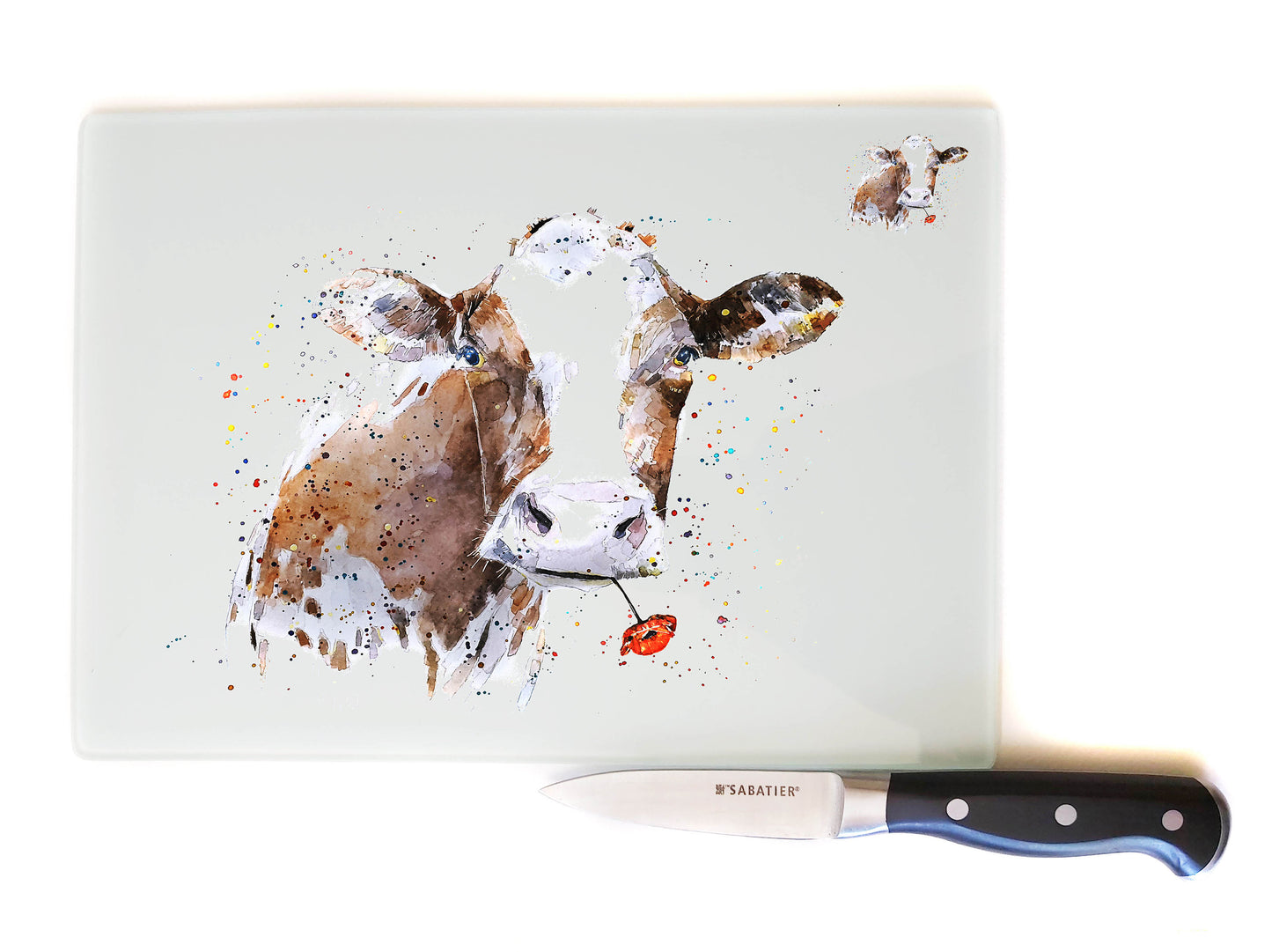 Poppy Cow Chopping Board | Animal Gift | EdsWatercolours