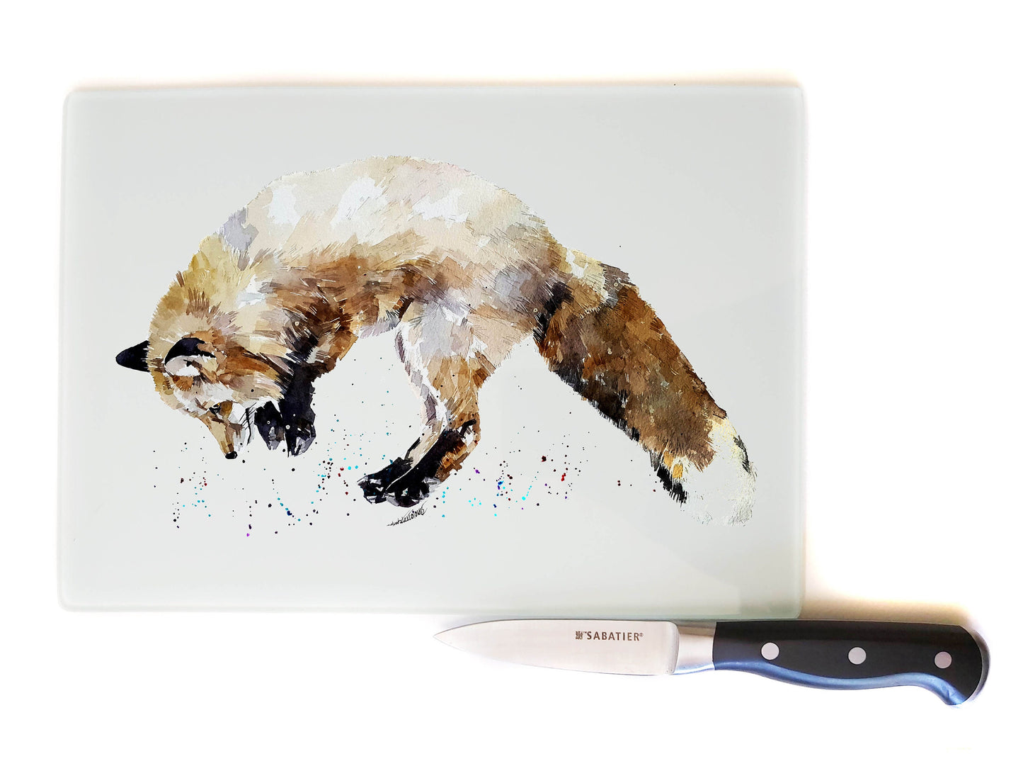 Mousing Fox Chopping Board | Animal Gift | EdsWatercolours