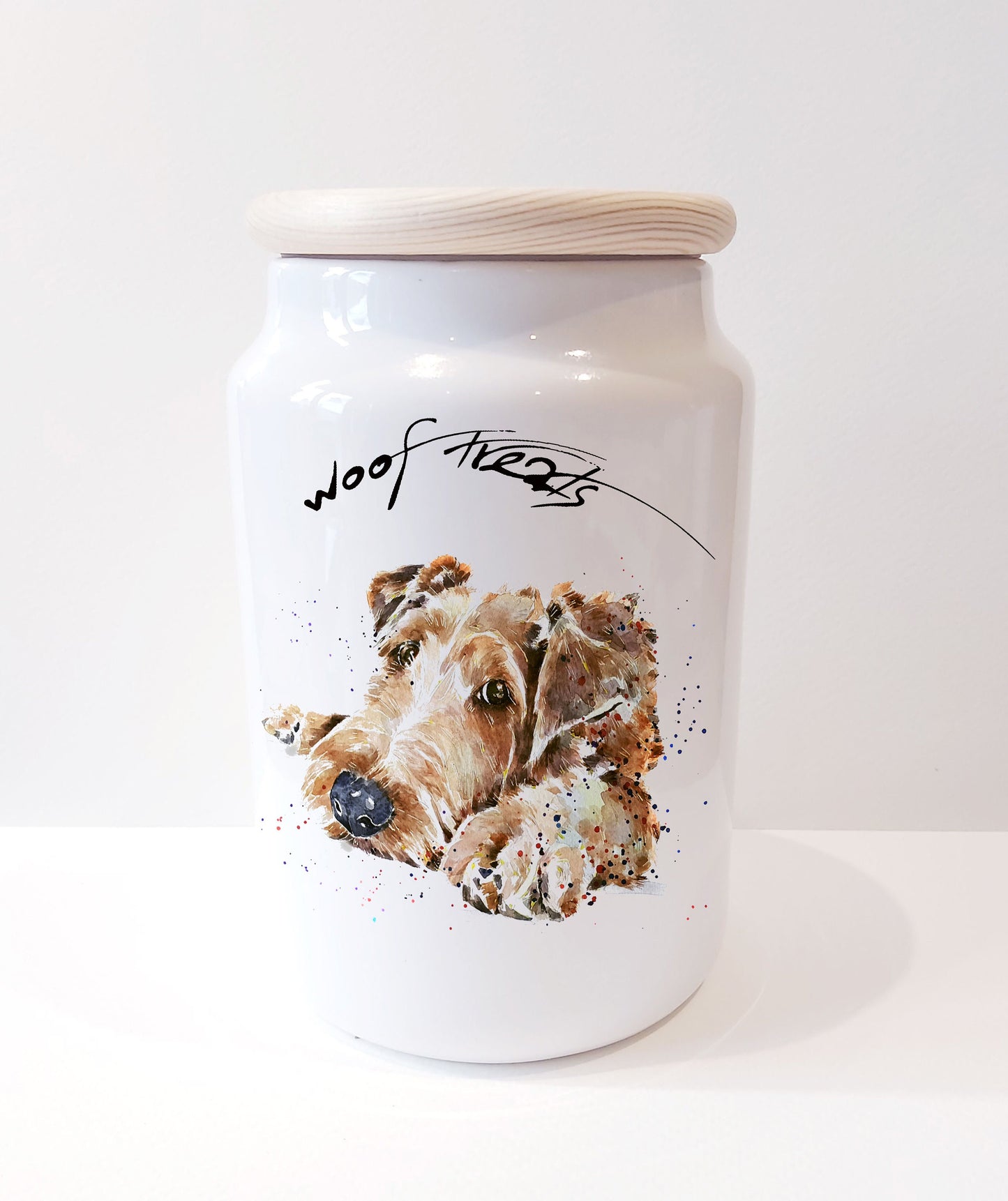Irish Terrier Ceramic Treats Jar | Dog Treat Canister | Edswatercolours