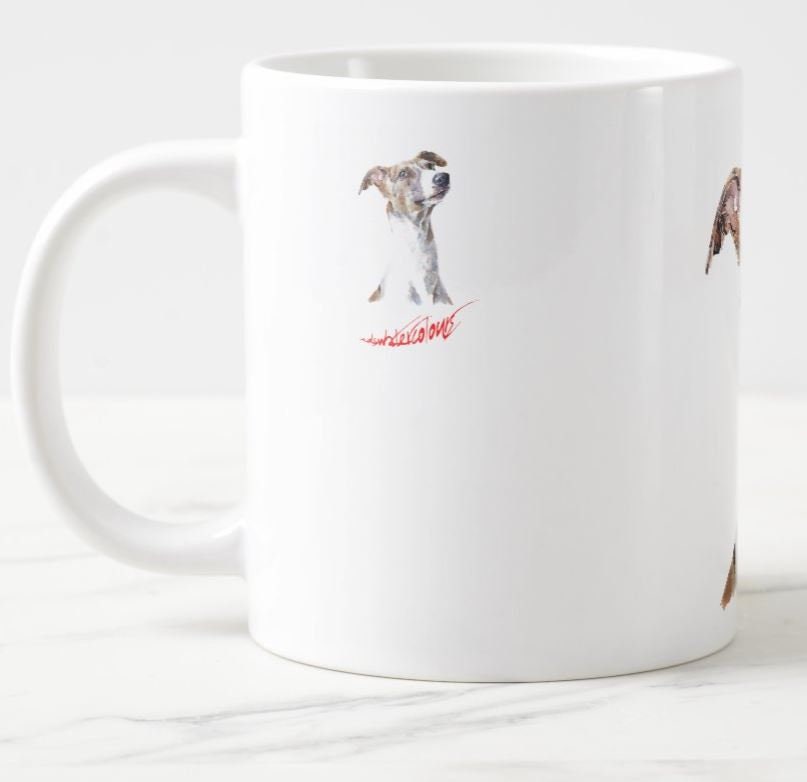 Whippet Version III Ceramic Mug 15oz | Dog Lover Gift | Edswatercolours