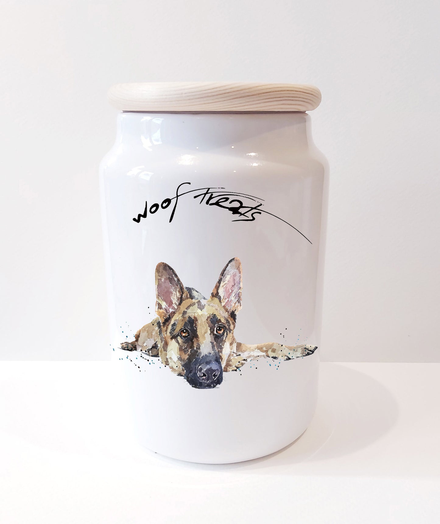 German Shepherd Ceramic Treats Jar | Dog Treat Canister | Edswatercolours
