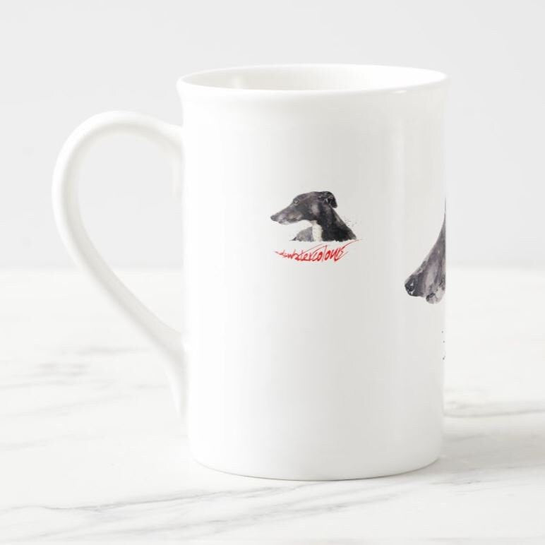 Whippet Windsor Fine Bone China Mug 10oz | Dog Lover Gift | Edswatercolours