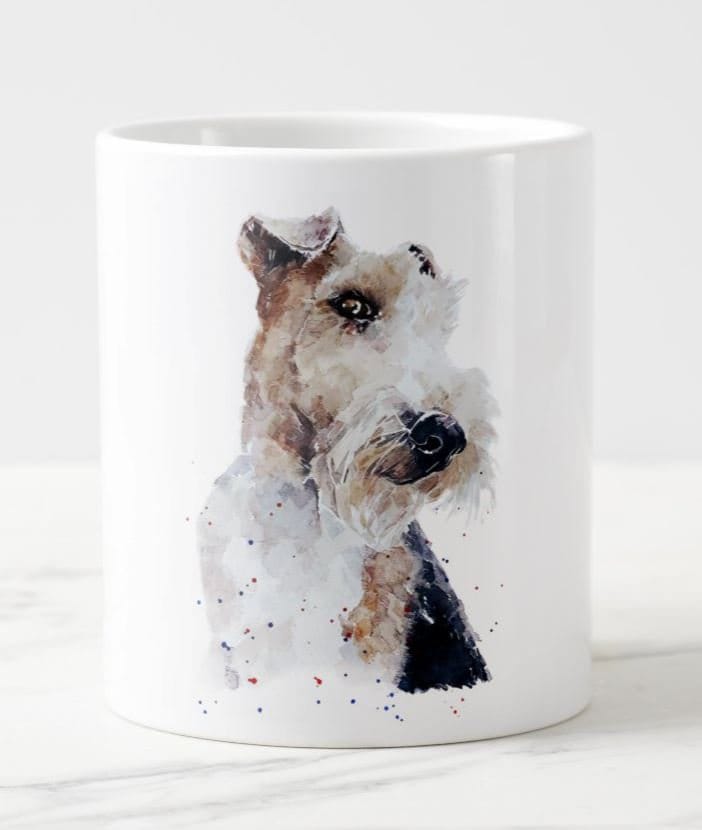 Wire Hair Fox Terrier Ceramic Mug 15oz | Dog Lover Gift | Edswatercolours