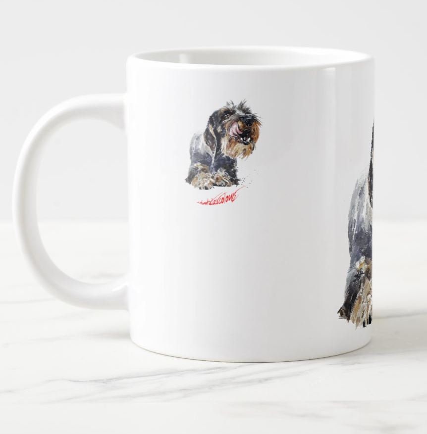 Wirehaired Dachshund Version III Ceramic Mug 15oz | Dog Lover Gift | Edswatercolours